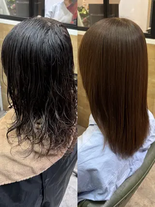 パーマ 艶感カラー/オリーブ アレンジ：♡のヘアスタイル