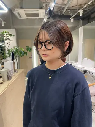 ショート hana🍑 ブリーチなしピンクのヘアスタイル