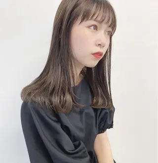 ロング カラー コテ巻き風パーマ 縮毛矯正が得意のヘアスタイル