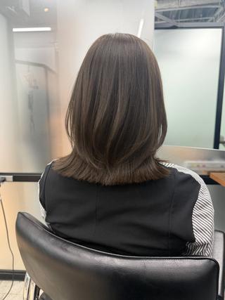 ミディアム カラー ボブ/パーマ\暗髪 石川雄麻のヘアスタイル