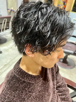 ショート パーマ メンズ 🦩パーマン🦩佐藤 航太のヘアスタイル