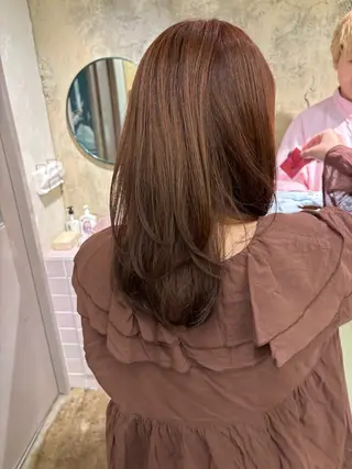 ミディアム カラー 美空🐇 レイヤー / 透明感カラー🩰のヘアスタイル
