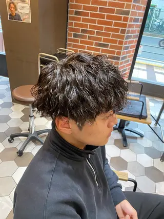ショート パーマ メンズ 大阪/メンズパーマ /海外風/江﨑翔のヘアスタイル