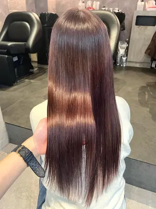 ロング カラー あみ/暗髪オリ ーブ特化🍃髪質改善のヘアスタイル