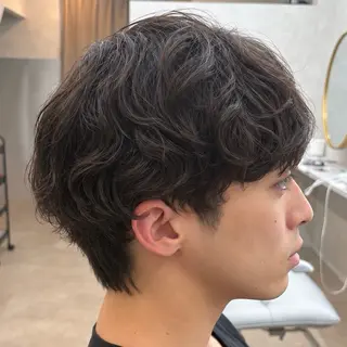 パーマ メンズ シースルーマッシュ 🍒毛流れ🖤アヤネのヘアスタイル
