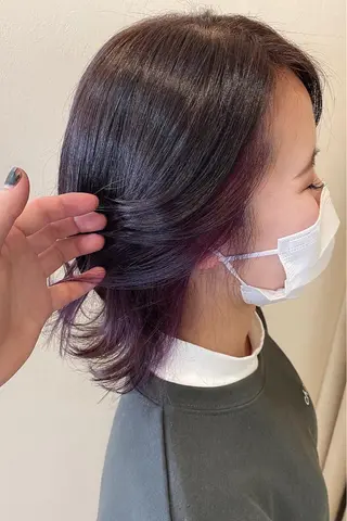 ショート カラー ヘアアレンジ シールエクステ専門店 Spira藤崎宮のヘアスタイル