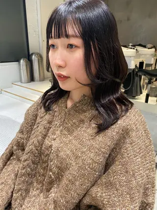 セミロング カラー パーマ ヘアアレンジ メンズ キッズ ネイル マツエク・マツパ アイブロウ パーマスタイル🔅 sayacaのヘアスタイル