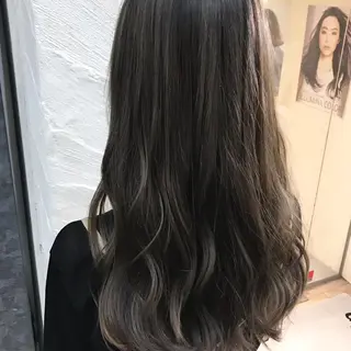 セミロング カラー 髪質改善カラー韓国風 レイヤーtudaのヘアスタイル