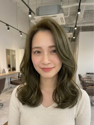 セミロング カラー ブリーチ無し Wカラー/木村神心のヘアスタイル