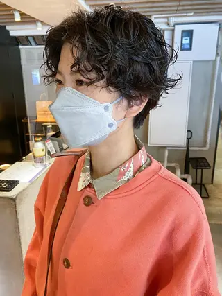 ショート カラー パーマ ヘアアレンジ ITbyALBUM 中野店のヘアスタイル