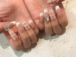 ネイル 韓国/ワンホン/長さ 出しつけ放題🎀のネイルデザイン