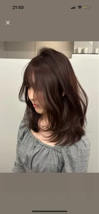 ミディアム 🎀 レイヤーカット カラー / 錦糸町のヘアスタイル