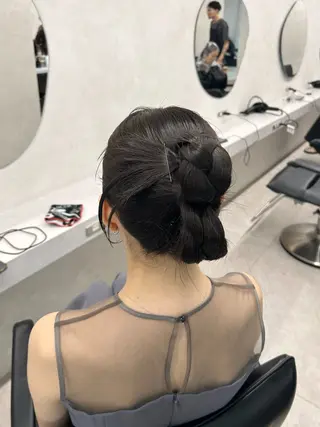 ロング ヘアアレンジ 🎀HARU/ボブ/ セット/赤み消し🫧のヘアスタイル