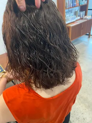 ミディアム カラー パーマ ♡レイヤーカット れお♡のヘアスタイル