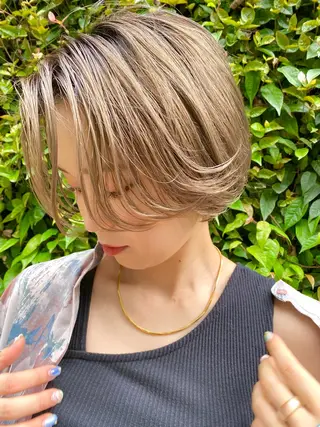 ショート カラー パーマ ヘアアレンジ ✨艶髪✨ 奈須晴香のヘアスタイル
