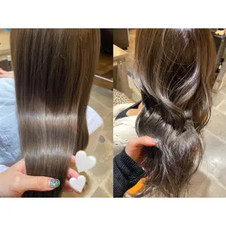 カラー 🩵盛れる顔周り/ 艶カラーemi🩵のヘアスタイル
