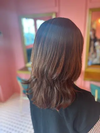 セミロング パーマ ヘアアレンジ 渡部 彩花のヘアスタイル