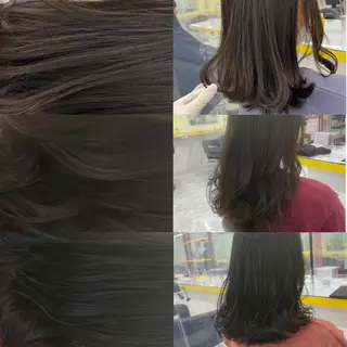 セミロング カラー パーマ ヘアアレンジ ネイル マツエク・マツパ 韓国風ベージュ🤎 赤みなし🌿横浜🤎のヘアスタイル