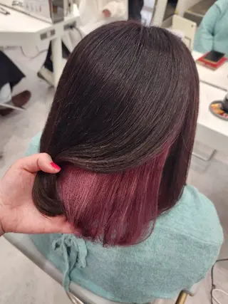 ミディアム カラー 推しアニメカラー🌈 ツヤ透明感カラー🦄のヘアスタイル