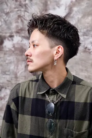 ショート メンズ キッズ パーマ メンズ特化 石田はるむのヘアスタイル