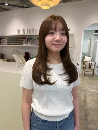 ロング カラー 𝘚𝘶𝘻𝘶 𓂃𓈒𓏸のヘアスタイル