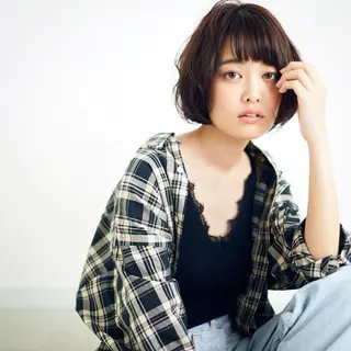 ショート カラー パーマ ご新規様限定 透明感カラーKANAのヘアスタイル