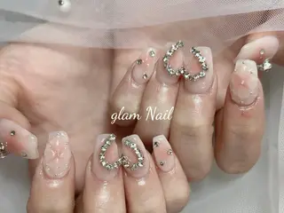 ネイル エツメ💅 長さ出し🎀デザインのネイルデザイン
