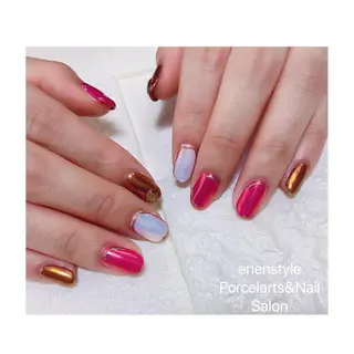 ミディアム ネイル 🐾enen style 🐾のネイルデザイン