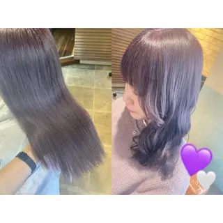 カラー 🩵盛れる顔周り/ 艶カラーemi🩵のヘアスタイル