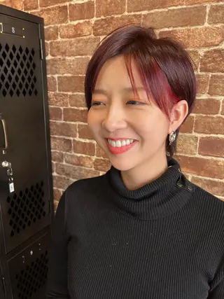 ショート カラー パーマ ヘアアレンジ メンズ キッズ ネイル マツエク・マツパ アイブロウ 久木原 ゆりのヘアスタイル