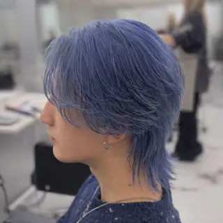 ミディアム カラー メンズ ʜᴀʀᴜᴋᴀ♱メンズ ウルフ/ブリーチのヘアスタイル