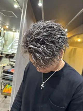 ショート パーマ メンズ ユイ【メンズパーマ】 🔥パーマモデル募集のヘアスタイル
