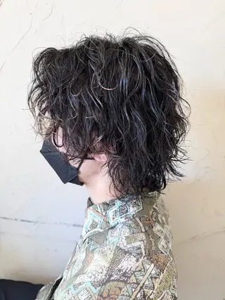 ミディアム パーマ メンズ メンズ特化/パーマ指 名No.1/百瀬太郎のヘアスタイル