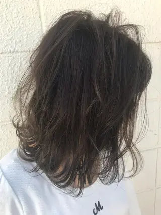 ミディアム カラー パーマ ヘアアレンジ メンズ ネイル マツエク・マツパ Lien 深井店のヘアスタイル