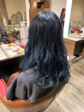 セミロング カラー 髪質改善カラー韓国風 レイヤーtudaのヘアスタイル