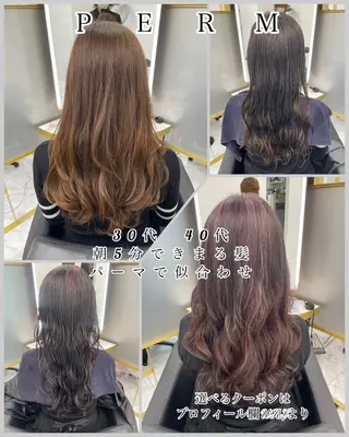 セミロング カラー パーマ 左藤健人 デジタルパーマ/縮毛のヘアスタイル