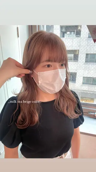 ロング カラー パーマ ヘアアレンジ メンズ キッズ ネイル マツエク・マツパ アイブロウ 透明感カラー・レイヤ ー🎀amika🎀のヘアスタイル