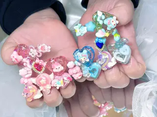 ネイル Lyna 池袋 ロングネイルのネイルデザイン