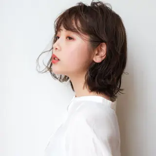 ミディアム カラー パーマ ヘアアレンジ 髪質改善/韓国風 レイヤー/田村祐樹のヘアスタイル