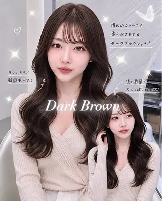 セミロング カラー ヘアアレンジ 🖤kana韓国ヘア 艶髪カラー特化🖤のヘアスタイル
