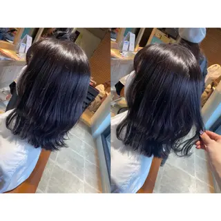 カラー 🩵盛れる顔周り/ 艶カラーemi🩵のヘアスタイル