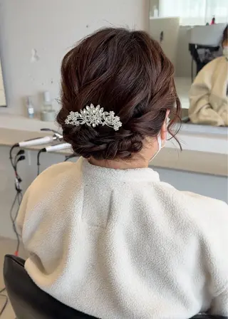 ヘアアレンジ 大人のボブパーマ ˗ˋˏairiˎˊ˗のヘアスタイル