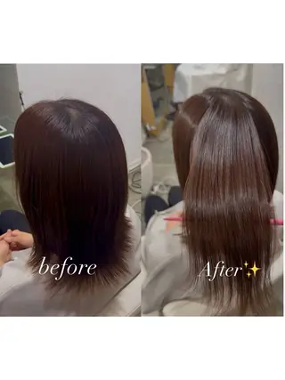 ミディアム 原宿♡縮毛矯正♡透明 感カラー【MAYU】のヘアスタイル