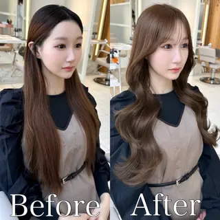 ロング カラー 🇰🇷韓国風くびれ ヘア🇰🇷中村優大のヘアスタイル