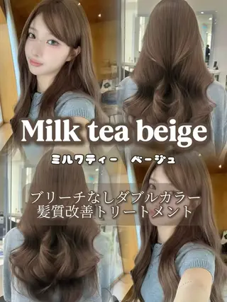 ロング 韓国× ベージュ特化🤎のヘアスタイル