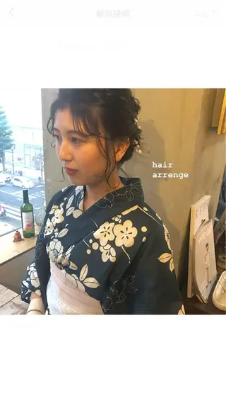 ミディアム カラー ヘアアレンジ 川上 智汐のヘアスタイル