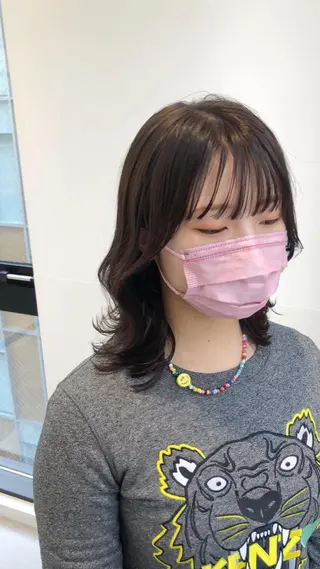 ミディアム カラー 髪質改善/顔まわり 石原のヘアスタイル