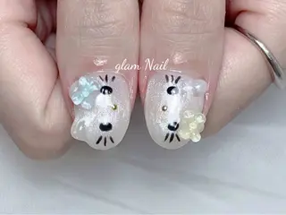 ネイル エツメ💅 長さ出し🎀デザインのネイルデザイン