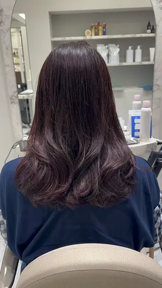 セミロング カラー 韓国レイヤー✨ yasuko銀座のヘアスタイル