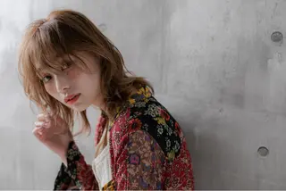 ミディアム カラー 永井 亮のヘアスタイル